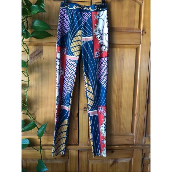 Her Bottari Women Multi Print High Rise Colorful Legging SZ S - Picture 2 of 11